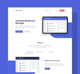 The Bookmark landing page