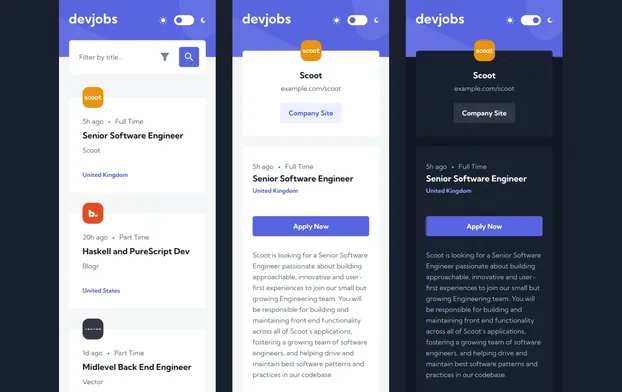 devjobs static preview 2