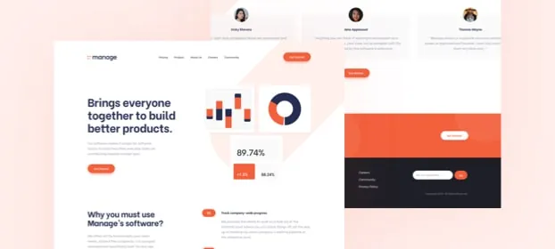The Manage landing page