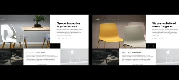 The room homepage, with its first featured collection beside the second
